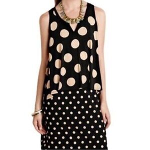 Maeve Black and Cream Polka Dot Mini Dress